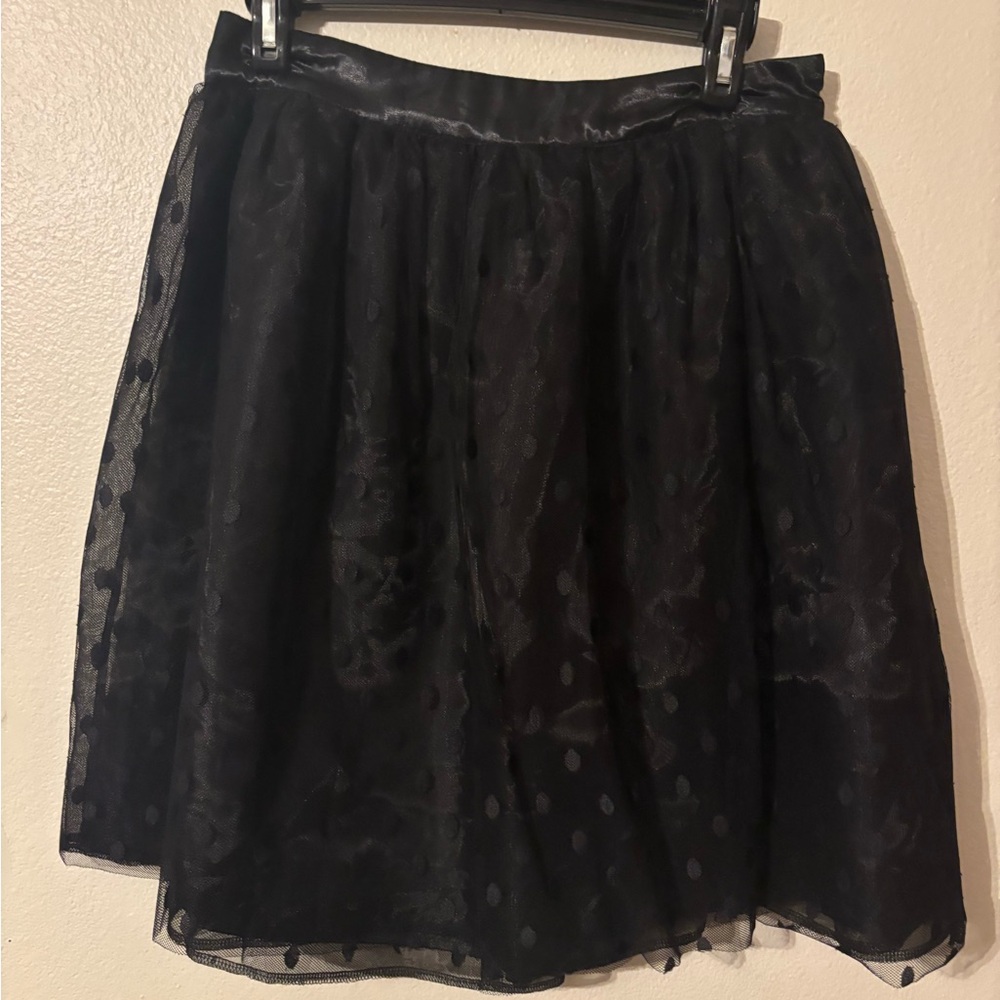 Elegant Black Tulle Skater Skirt